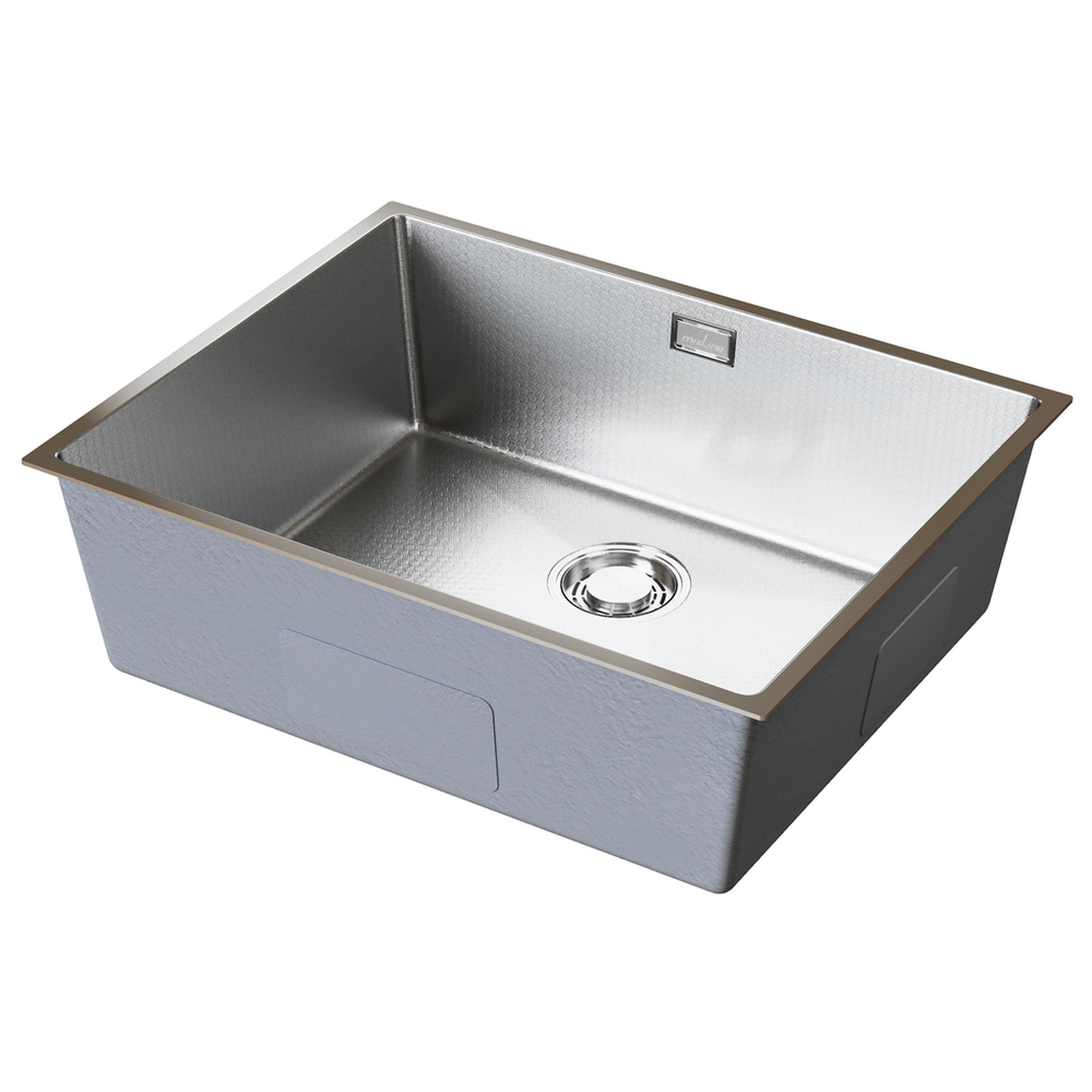 Мойка подст.монтаж 53х43 (3,0) вып 3 1/2  MIXLINE PRO 22см с сифоном (сатин НАНО декор)