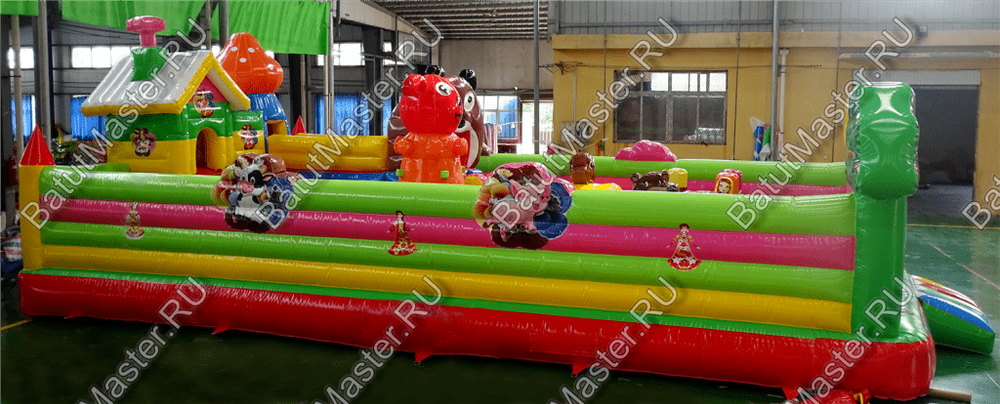 Детский надувной батут-горка "Маша и медведи" 12*9*5 м