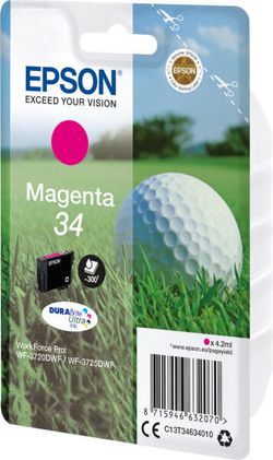 Epson Golf ball C13T34634020 струйный картридж Подлинный Пурпурный 1 шт