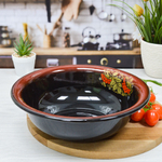 Миска 2л "Рябина" черная с красным