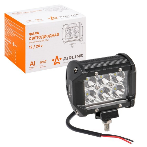 Фара светодиодная дополнительная 6 LED 18W (Балка) 12-24V 98*78*65 двухрядная, направленный свет (AIRLINE)