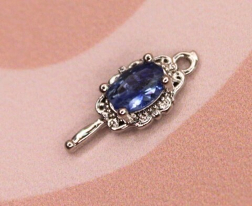 Подвеска зеркало синий 15х7 мм