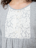 Теплое домашнее платье-сорочка (Размер: XL) (Цвет: серый)