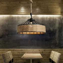 Натуральная веревочная лампа E27, ретро стиль