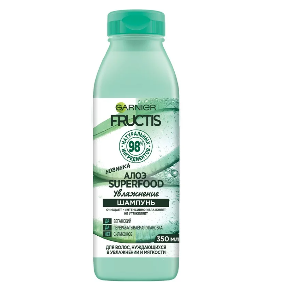 Garnier Fructis Шампунь для волос Алоэ Superfood, увлажняющий, 350 мл