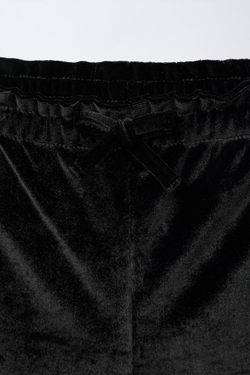 ZARA БАРХАТНЫЕ БРЮКИ FLARE, ЧЕРНЫЙ