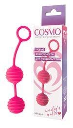 Вагинальные шарики Cosmo розовые неон 17 см