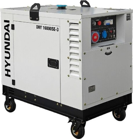 Электростанция дизельная с воздушным охлаждением HYUNDAI DHY 16000SE-3 в кожухе