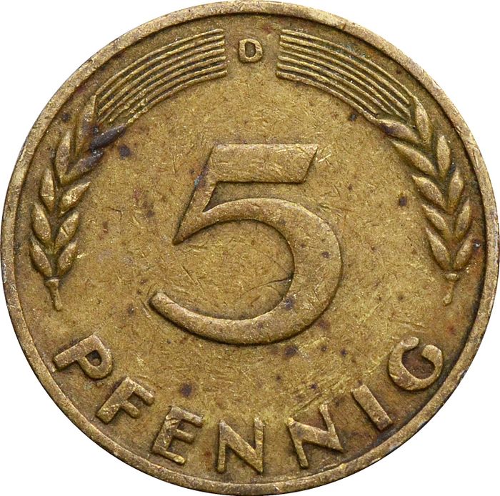 5 пфеннигов 1949 Германия (ФРГ)