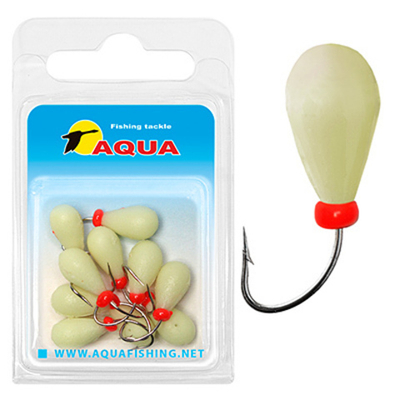 Мормышка фосфорная №80 КАПЛЯ корюшиная, 10шт