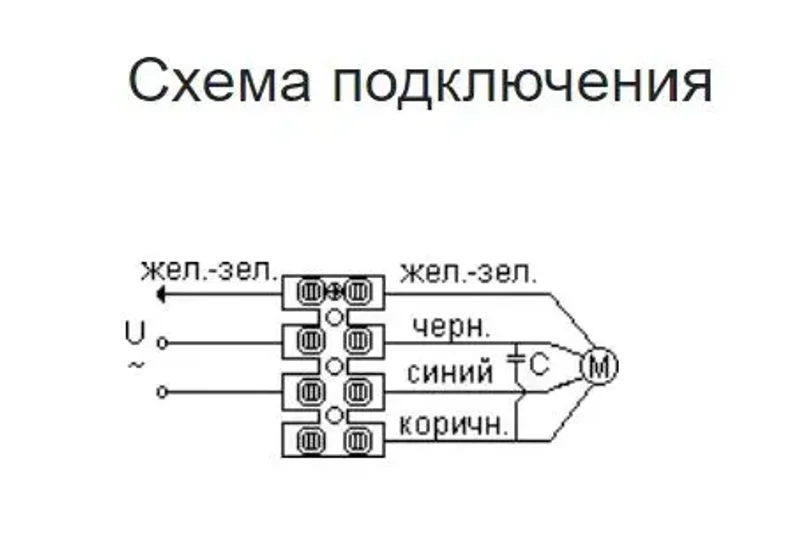 Однофазный внешнероторный электродвигатель YWF-K102-4E-60B 1350 об/мин, 1.2 А