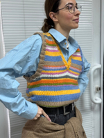 Жилет шерстяной цветные полосы by Ma