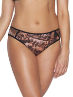 Трусики-бразилиана из сетки с хищным принтом (Размер: M) (Цвет: тигровый)