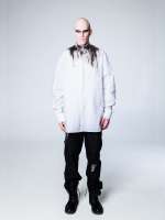 Рубашка "Смородина" с окрашиванием. Бело-черная