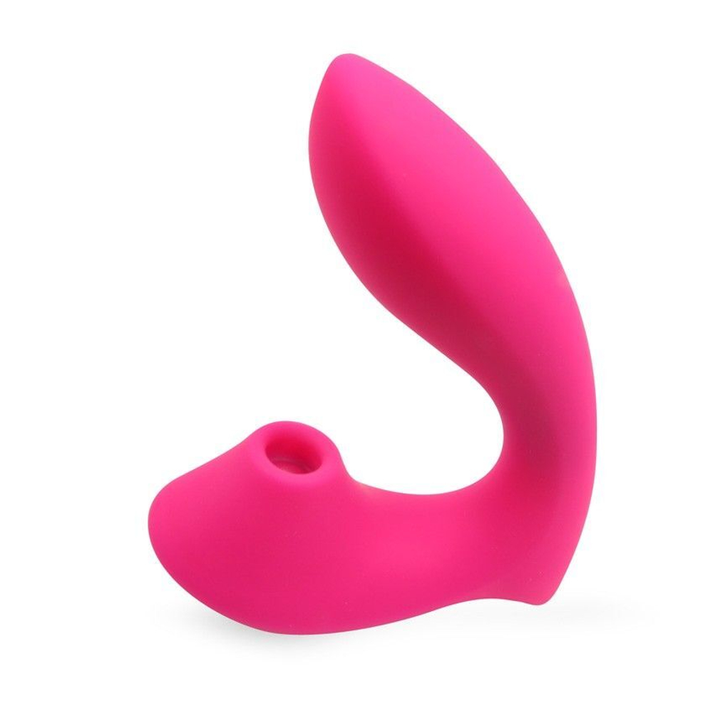 Вибромассажёр Erokay Silicone Billow Suction Lover, 13 см, L-образный