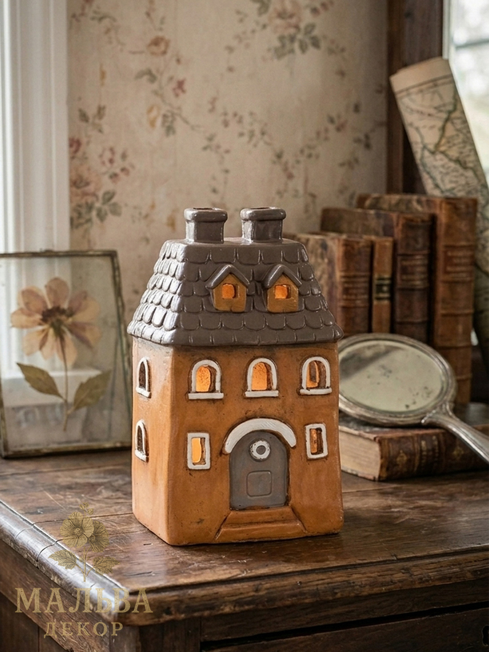 Подсвечник Домик апельсин большой 23x17x37 см от Clayre & Eef