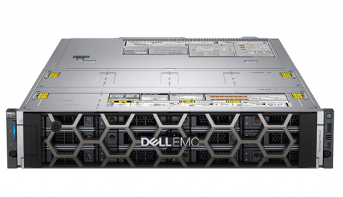 Сервер Dell PowerEdge R740xd2 (up to 24x3.5" SAS/SATA) rack 2U / iDRAC9 Enterprise / Rails / Bezel / 3Y WR / 2 x Intel Xeon Silver 4110 / 4 x 32GB ECC RDIMM 3200MHz / 3 x 3.84TB SSD SAS Read Intensive 24Gbps 2.5" in 3.5" Carrier / 12 x 20TB NL SAS 12Gbps
