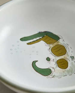 ZARA HOME ДЕТСКАЯ МИСКА ИЗ КЕРАМИКИ С ПРИНТОМ «КРОКОДИЛ», РАЗНОЦВЕТНЫЙ