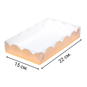 Коробочка для печенья 22х15х3.5 см золотая