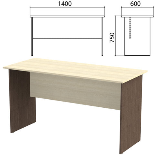 Стол письменный "Канц", 1400х600х750, цвет дуб молочный/венге (КОМПЛЕКТ)
