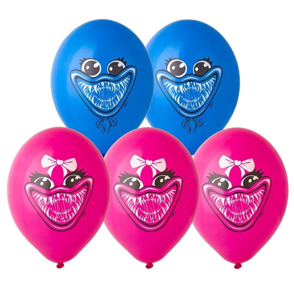 Шар (14"/36 см) Зубастики милые 2цв, 50 шт.