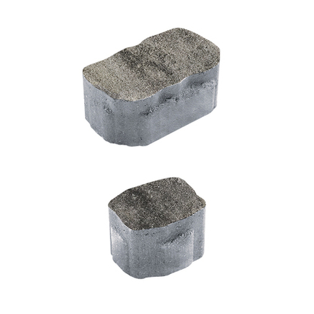 Тротуарная плитка Арена - Листопад гранит Антрацит, комплект из 2 видов плит