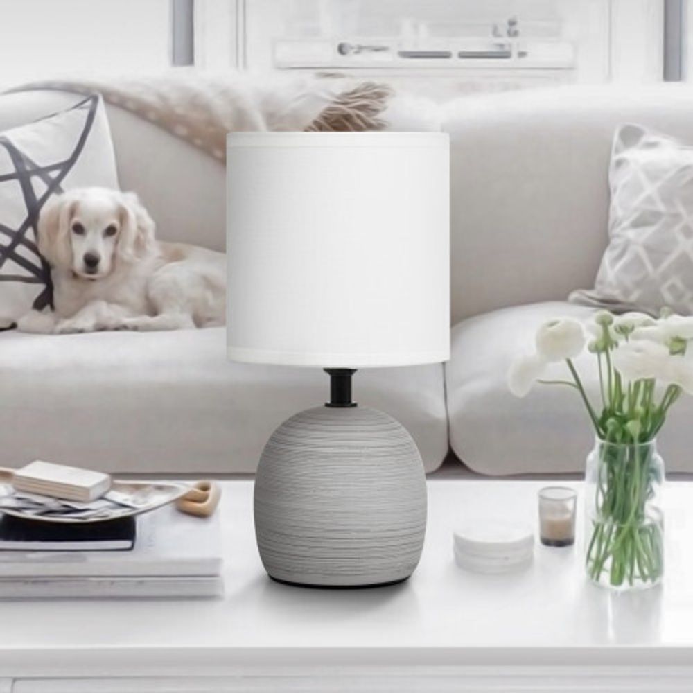 Настольная лампа Rivoli Sheron 7044-501 1 * Е14 40 Вт керамика серая с абажуром