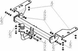 Фаркоп Motodor для Toyota Corolla, седан, кузов E15 2007 - 2013, E16 2013 - 2018 (оцинкованный шар)(паспорт и сертификат в комплекте)(без электрики) 92514-A