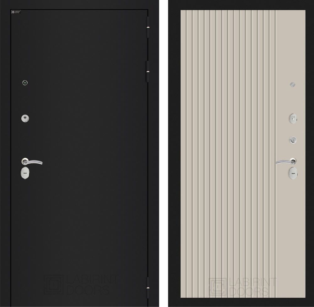 Входная дверь Лабиринт КЛАССИК шагрень черная - 29 Капучино