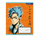 Тетрадь 12л., клетка, Alingar, скрепка, блок офсет, 100% белизна, мелованный картон (стандарт), "Anime style"