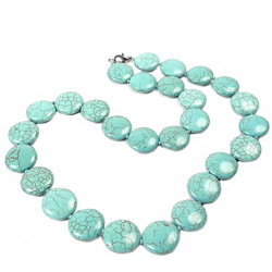 Бусы "Диски" бирюза асс.