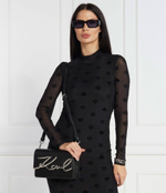 Кожаная сумка-месенджер signature Karl Lagerfeld - черный(235W3061)