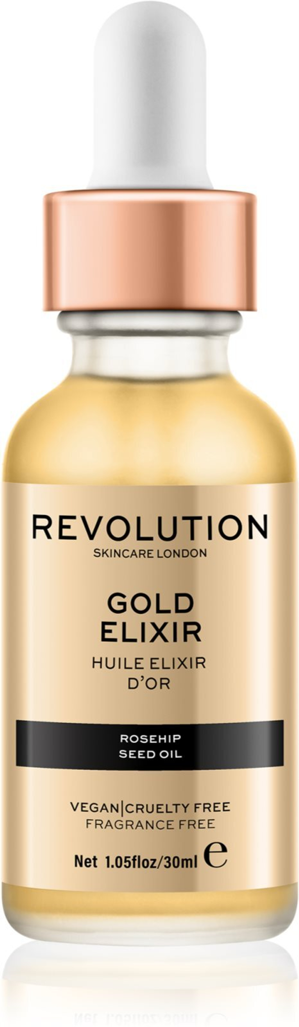 Revolution Skincare Gold Elixir - эликсир для лица с маслом шиповника /   30  ml  / GTIN 5057566048804