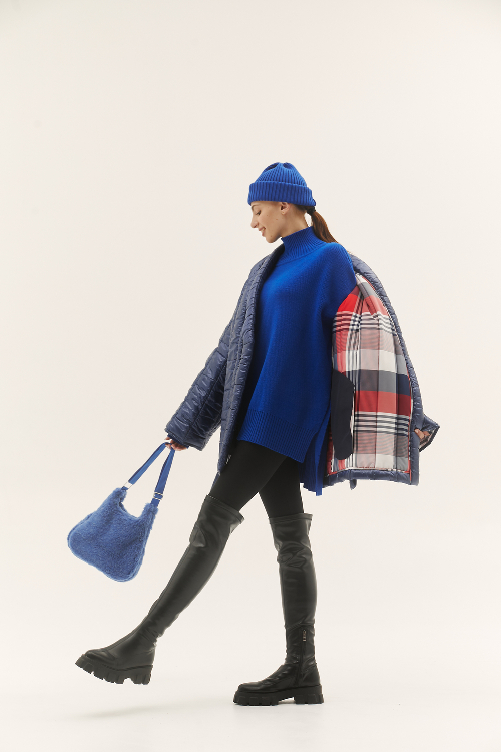 Пуховик - Кимоно укороченный