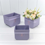 Коробка 16.5х12х12.5 см Набор 3 шт с закругленным дном (Сиреневый)