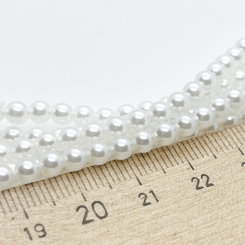 "Майорка" шар, диаметр около 4 мм, цена за отрезок 19 см (1/2 нити)