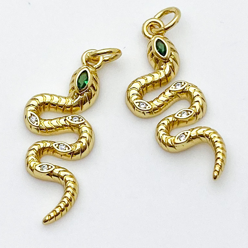 Подвеска Змея, цвет золото, размер 25*10 мм, цена за 1 шт