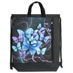 Мешок для обуви ЮНЛАНДИЯ, с ручками, боковой карман на молнии, 46х36 см, "Night dream", 271064