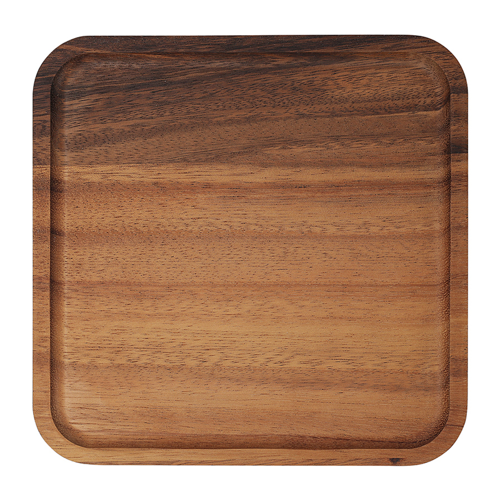 Поднос деревянный квадратный bernt, 20х20 см, орех