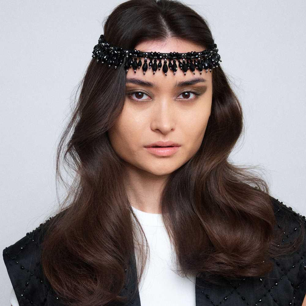 Ободок-чокер с черными каплями