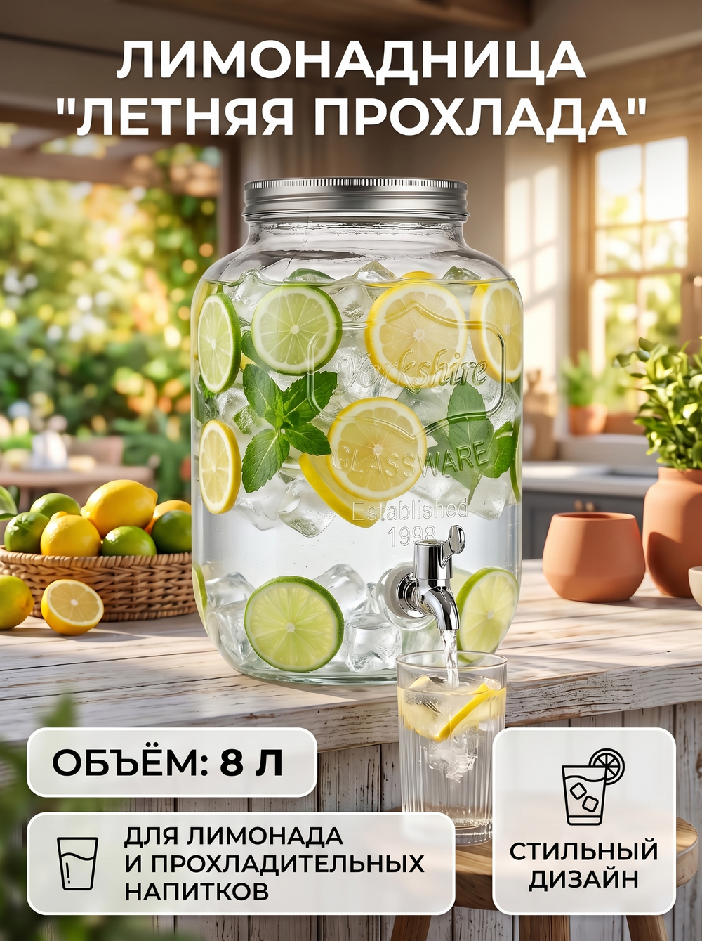 Лимонадница 8л «Летняя прохлада»