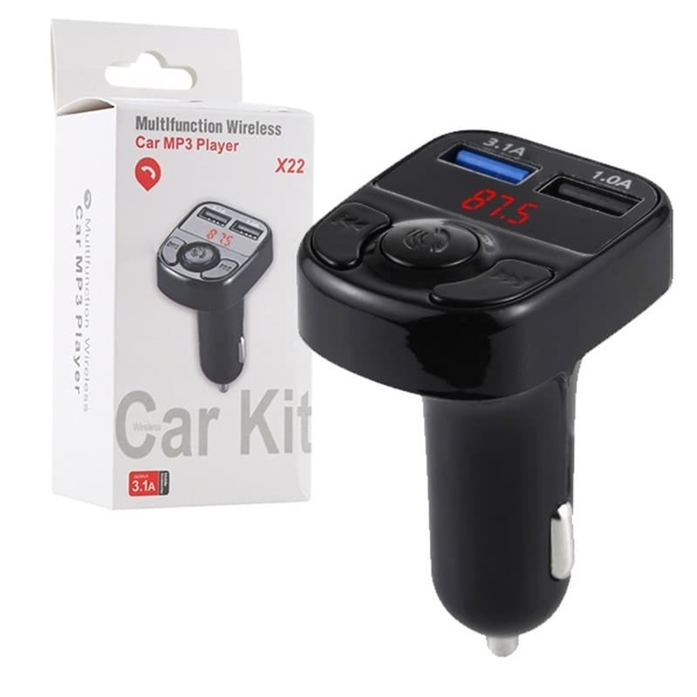 Автомобильный FM-трансмиттер X22 Bluetooth (черный)