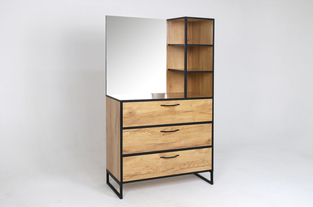 Комод Ивару Виртон-3 с надстройкой, Дуб крафт золотой