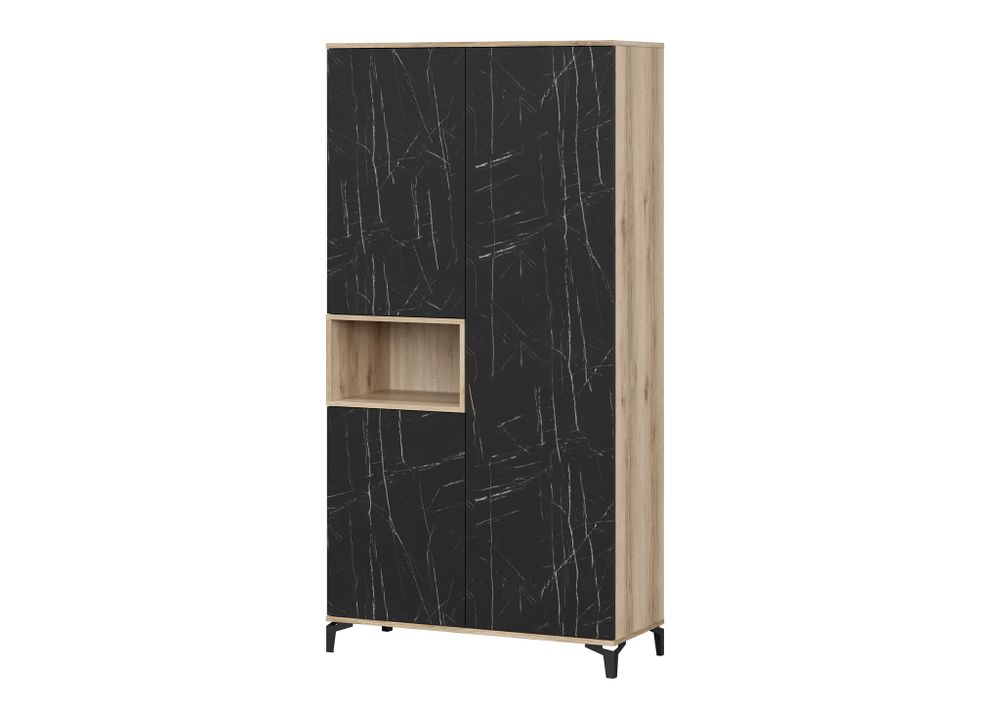 Луксор-1 Шкаф Дел.свет./камень Пьетра черный