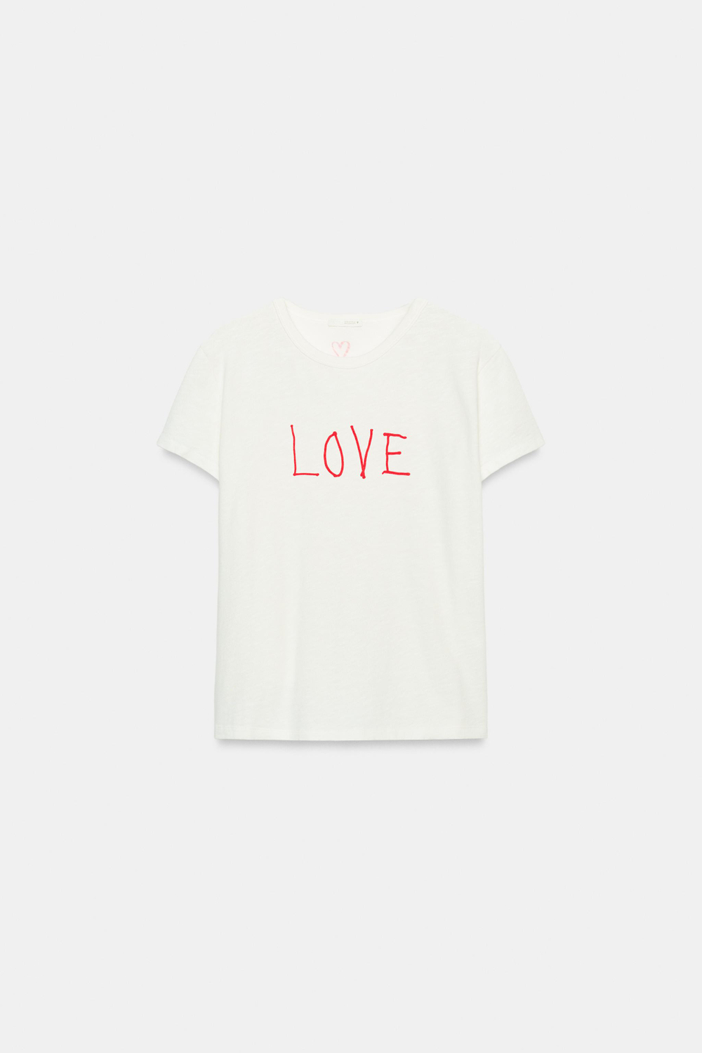 ZARA ФУТБОЛКА В СТИЛЕ РУСТИК С НАДПИСЬЮ, БЕЛЫЙ