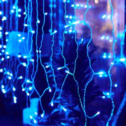 ULD-C3020-240-STK BLUE IP44 Занавес светодиодный со статическим свечением. 3х2м. Соединяемый. 240 светодиодов. Синий свет. Провод прозрачный. TM Uniel