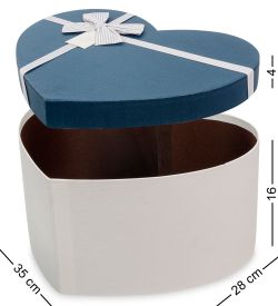 Packing Symphony WF-94-B Набор коробок из 3шт «Сердце» цв.молочн./син.