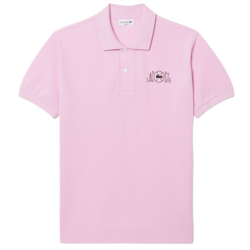 Мужское теннисное поло Lacoste Classic Fit Graphic Branding - albizia