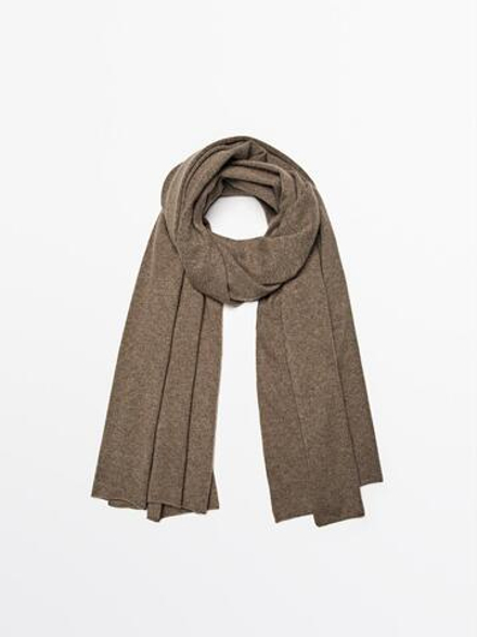 Massimo Dutti Шарф из 100% кашемира, песочный