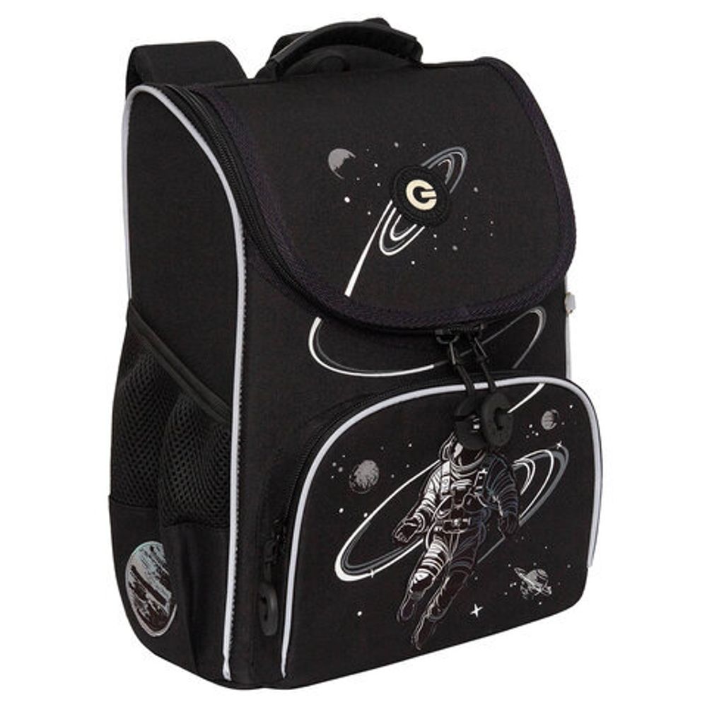 Ранец GRIZZLY анатомическая спинка, с мешком для обуви, для мальчиков, "SPACEMAN RACE", 33х25х13 см, RAm-585-4/1